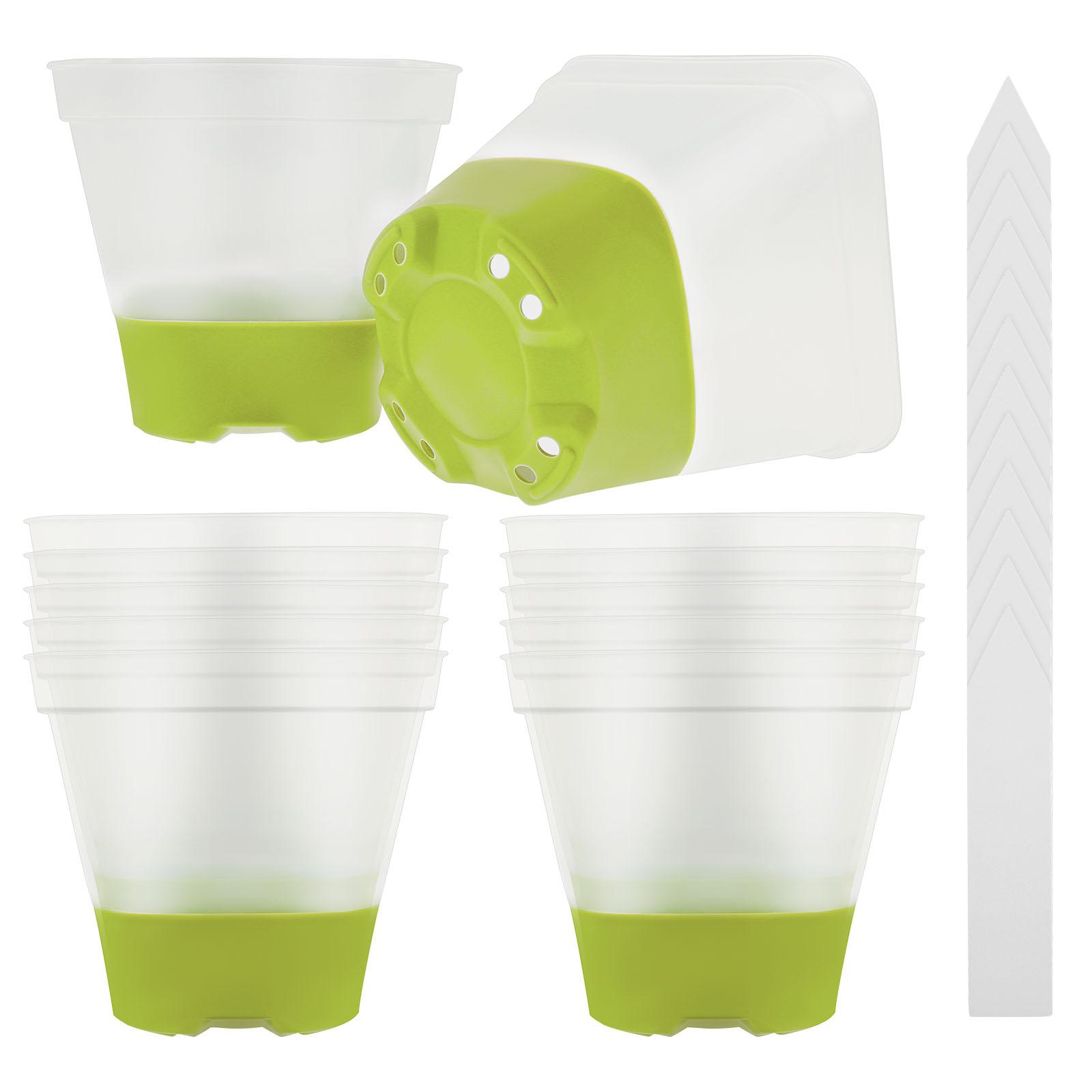 12 Pcs Plant Nursery Pots with Humidity Dome and Labels Drainage Hole Flowerpot Plastic Grow Box For Garden Plants Transplant
12 Pcs Plant Nursery Pots with Humidity Dome and Labels Drainage Hole Flowerpot Plastic Grow Box For Garden Plants Transplant