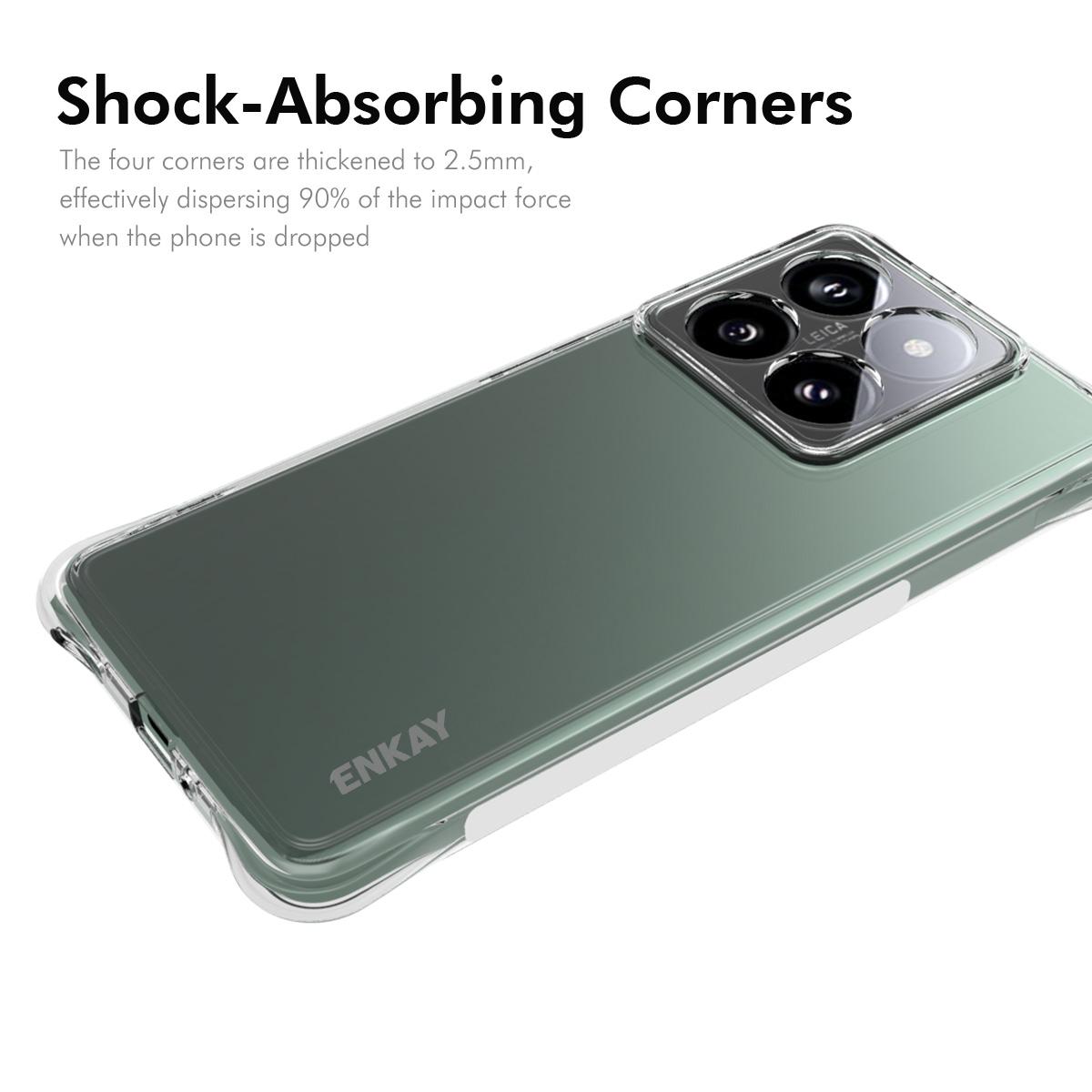 For Xiaomi 14T Pro Clear Phone Case ENKAY HAT PRINCE Shockproof Anti-Slip TPU Cover Transparent
For Xiaomi 14T Pro Clear Phone Case ENKAY HAT PRINCE Shockproof Anti-Slip TPU Cover Transparent