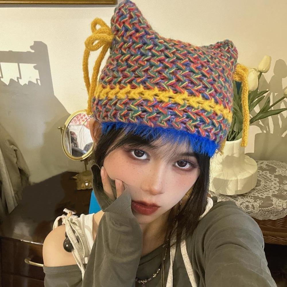 Striped Knitted Hat Contrasting Color Beanies Cap Fashion Woolen Hat Womens Girls Ladies
Striped Knitted Hat Contrasting Color Beanies Cap Fashion Woolen Hat Womens Girls Ladies