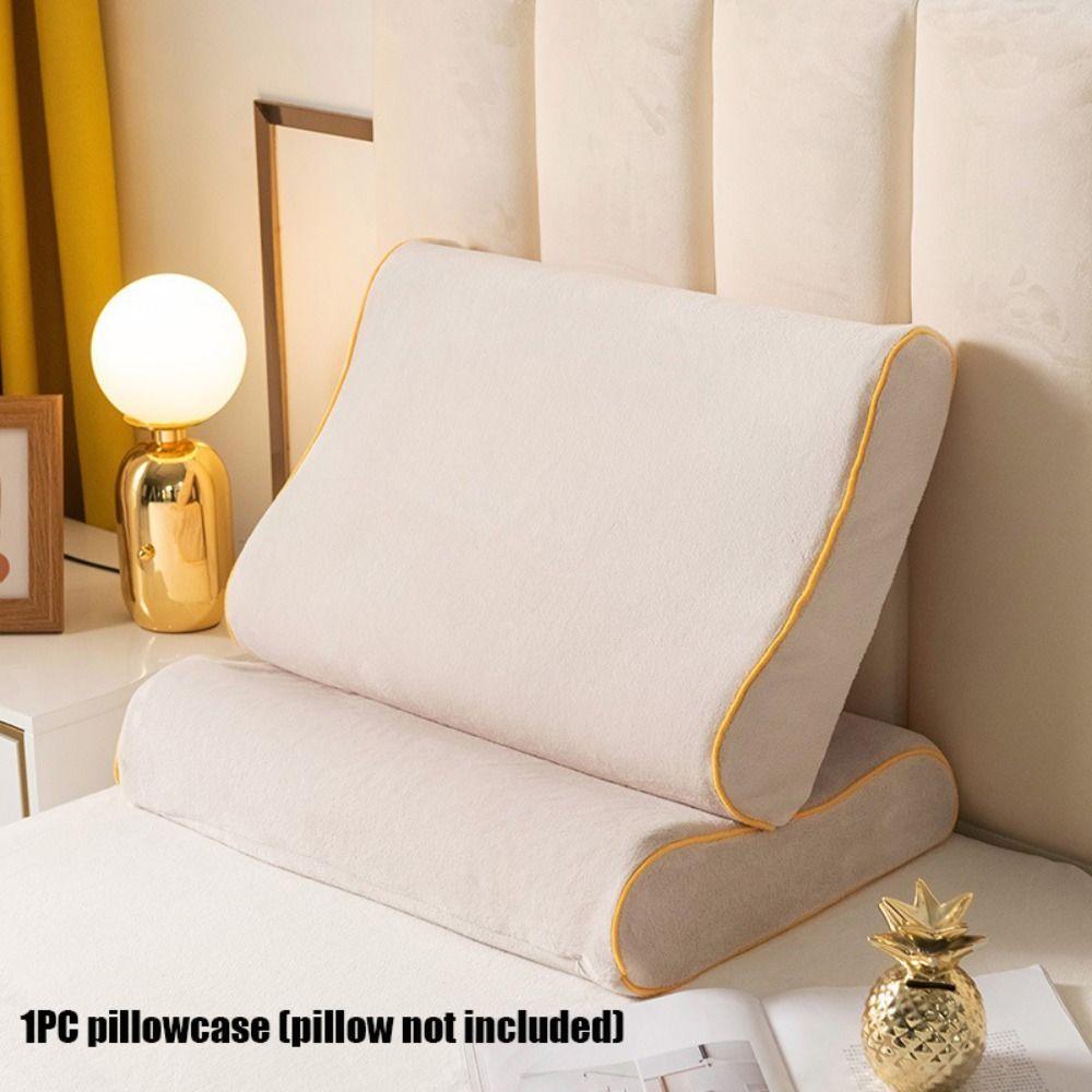 Мягкая молочная бархатная наволочка для подушки, удобная, теплая, с эффектом памяти, наволочка для шеи, однотонная латексная наволочка светло-желтого