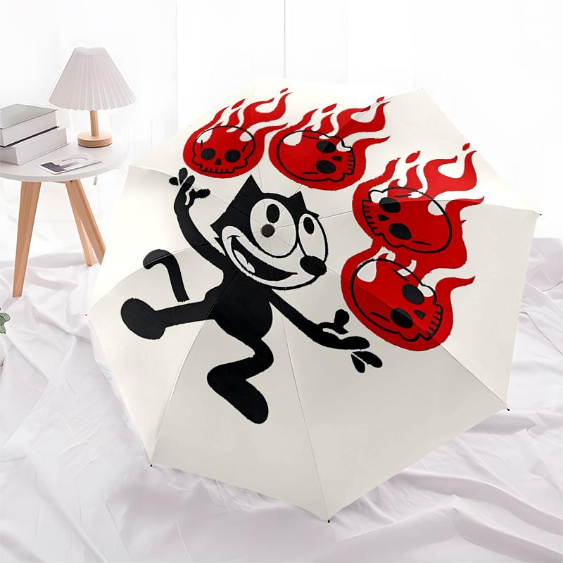 Felix the Cat Juggling Fire Skulls Umbrella - Automatic Opening and Closing, Portable 3-Fold Design, 8-Bone Iron Frame Outdoor Umbrella, Per
Felix the Cat Juggling Fire Skulls Umbrella - Automatic Opening and Closing, Portable 3-Fold Design, 8-Bone Iron Frame Outdoor Umbrella, Per