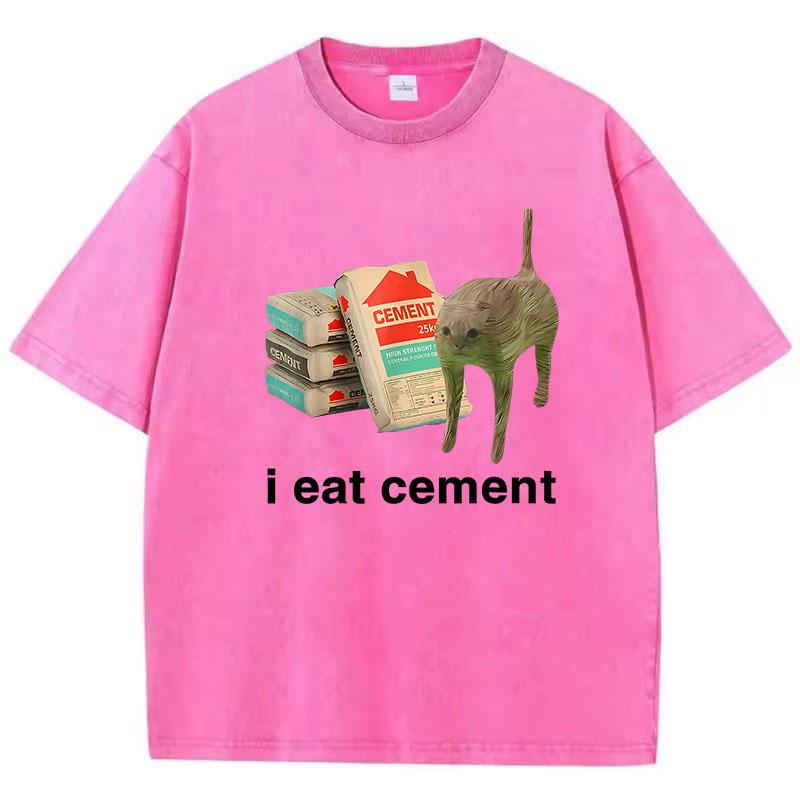 Retro T Shirt Vintage Washed Cotton T-Shirt I Eat Cement Book Cat Graphic Tee Casual Streetwear Spring Summer S
Retro T Shirt Vintage Washed Cotton T-Shirt I Eat Cement Book Cat Graphic Tee Casual Streetwear Spring Summer S