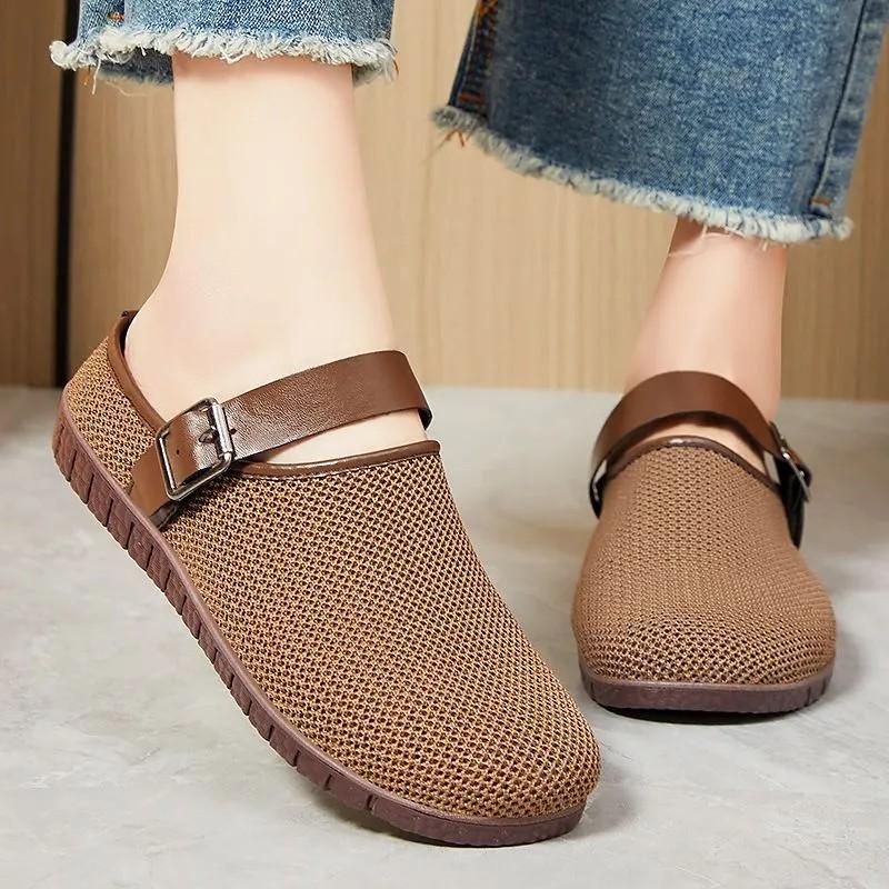 Retro Soft-soled Sandals For Women, Slippers For Outdoor Use, Casual Mesh, Bread-toed Half-slippers 36 кофейный
Retro Soft-soled Sandals For Women, Slippers For Outdoor Use, Casual Mesh, Bread-toed Half-slippers 36 кофейный