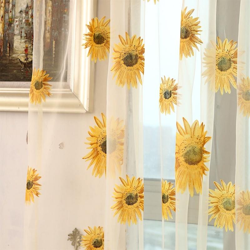Sunflower Tulle Curtains For Living Room Bedroom Kitchen Window Panels Drapes Sheer Voile Home100*200cm Home Decoration 100 200
Sunflower Tulle Curtains For Living Room Bedroom Kitchen Window Panels Drapes Sheer Voile Home100*200cm Home Decoration 100 200