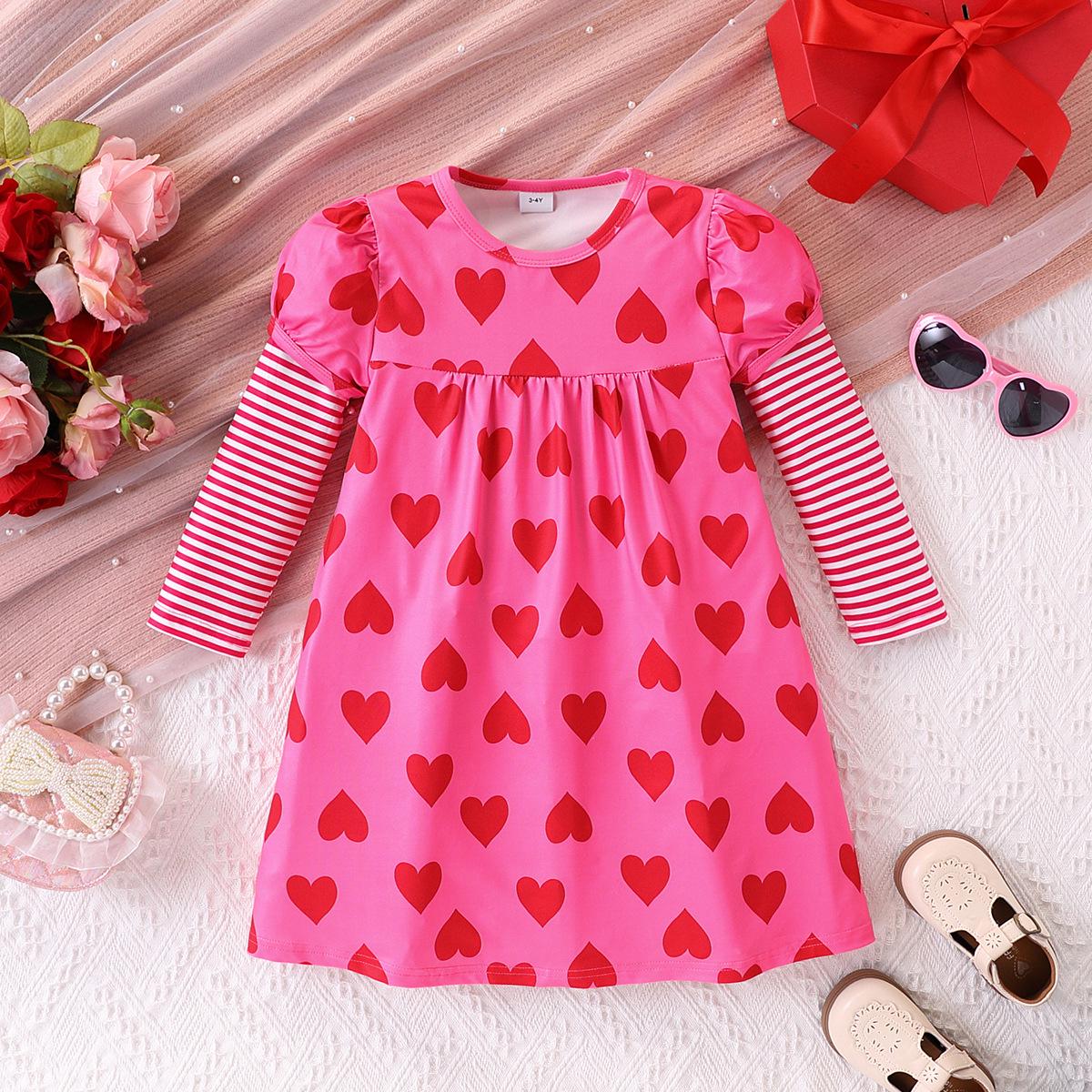Girls Valentine s Heart Print Puff Sleeve Dress 5-6Y фуксія
Girls Valentine s Heart Print Puff Sleeve Dress 5-6Y фуксія
