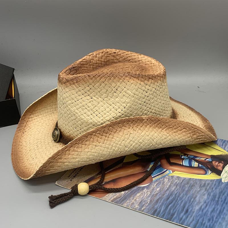 European And American Spray Paint Color Hand-Woven Adjustable Cowboy Hat Summer Sunshade Men S And Women S Jazz Curling Top Hat Adjustable
European And American Spray Paint Color Hand-Woven Adjustable Cowboy Hat Summer Sunshade Men S And Women S Jazz Curling Top Hat Adjustable