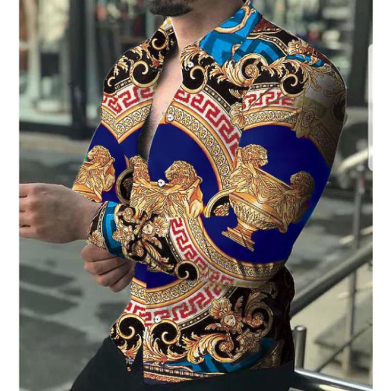 Рубашка с длинными рукавами с принтом льва для отдыха, мужская одежда, бальный кардиган.
Рубашка с длинными рукавами с принтом льва для отдыха, мужская одежда, бальный кардиган.