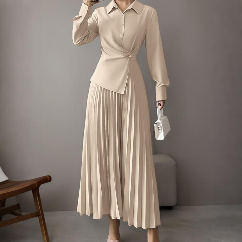 ZANZEA Жіноча повсякденна елегантна плісирована сукня з довгим рукавом та відкладним коміром 5XL хакі
ZANZEA Жіноча повсякденна елегантна плісирована сукня з довгим рукавом та відкладним коміром 5XL хакі