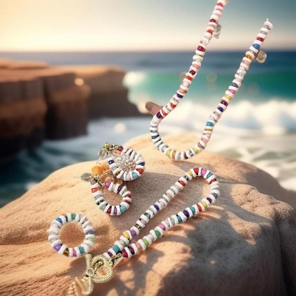 Women s Colored Bead Earrings, Bracelet, Ring, and Necklace Set ring
Women s Colored Bead Earrings, Bracelet, Ring, and Necklace Set ring