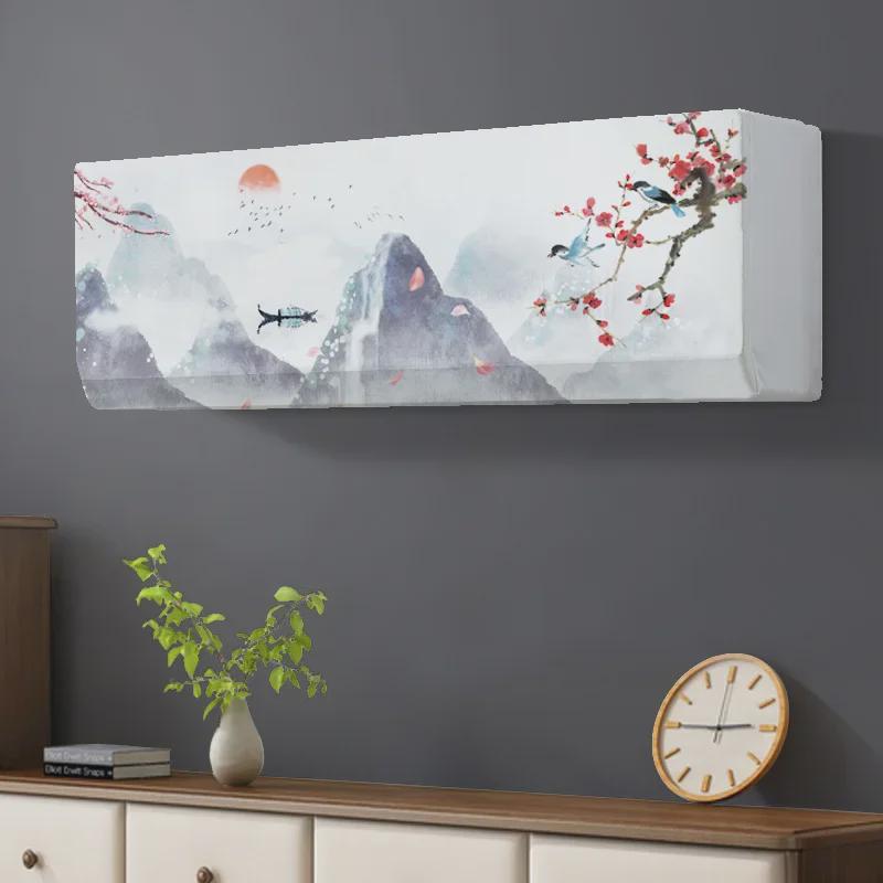 Универсальный мультяшный чехол для кондиционера воздуха: Моющиеся и эластичные для спальни Universal Hanging AC Cover