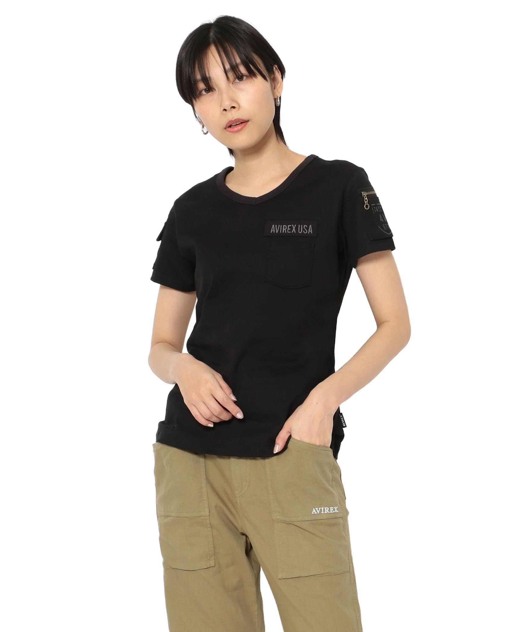 AVIREX Women s FATIGUE V-NECK T-SHIRT M black camo 783-0932002
AVIREX Women s FATIGUE V-NECK T-SHIRT M black camo 783-0932002