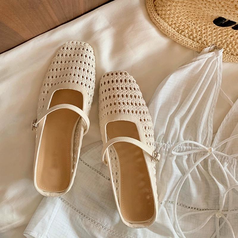 Fashion Women Slippers 2025 Summer Square Toe Retro Comfortable Breathable Half-slippers Flat Ballet Shoes Mary Jane Femme Zapatillas 35
Fashion Women Slippers 2025 Summer Square Toe Retro Comfortable Breathable Half-slippers Flat Ballet Shoes Mary Jane Femme Zapatillas 35