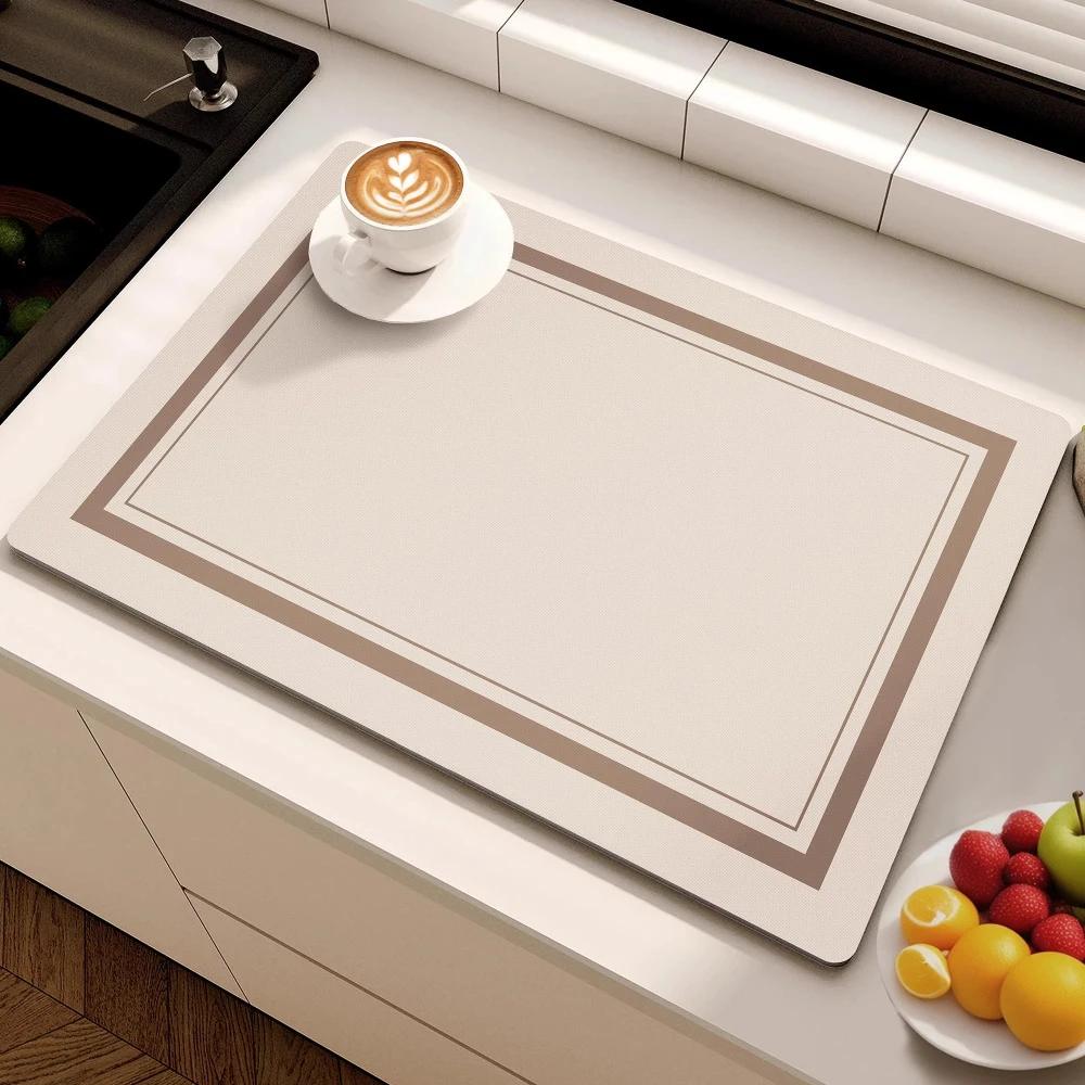 Modern Minimalist Lines Diatom Mud Dish Drying Mat Super Absorbent NonSlip Kitchen Drain Pad for Tableware Coffee Machine Decor (as the picture,20x30cm)
Modern Minimalist Lines Diatom Mud Dish Drying Mat Super Absorbent NonSlip Kitchen Drain Pad for Tableware Coffee Machine Decor (as the picture,20x30cm)