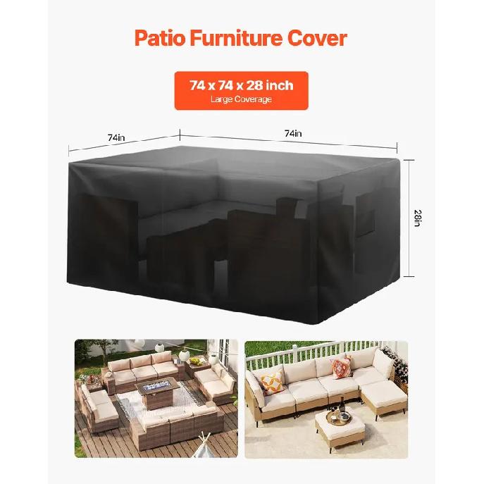 Patio Outdoor Furniture Cover 420D Waterproof Table Chairs Sofa 74x74 Inch
Patio Outdoor Furniture Cover 420D Waterproof Table Chairs Sofa 74x74 Inch