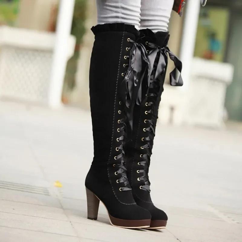 2025 Autumn Winter Sexy Lace Up Knee-high Boot Women s High Boots Female Shoes Boots Women High Heels Leather Woman Boot 34 чорний
2025 Autumn Winter Sexy Lace Up Knee-high Boot Women s High Boots Female Shoes Boots Women High Heels Leather Woman Boot 34 чорний