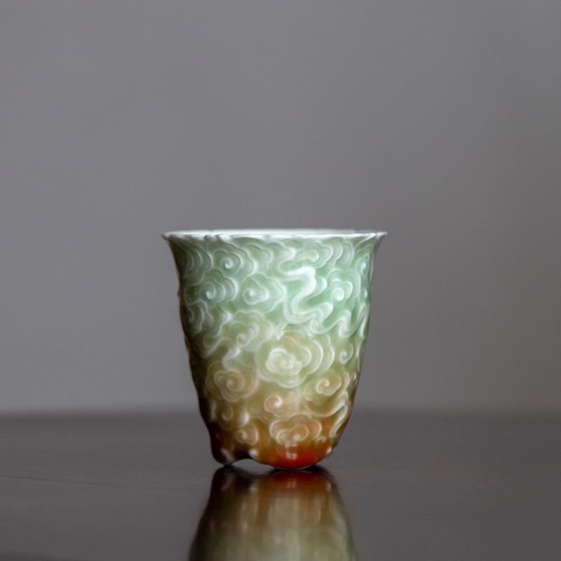 Celadon Gradient Master Cup, Handmade Relief Large Tea Cup, Single Ceramic Cup, Household Mug, Kung Fu Tea Set, Auspicious Cloud 80-110ml
Celadon Gradient Master Cup, Handmade Relief Large Tea Cup, Single Ceramic Cup, Household Mug, Kung Fu Tea Set, Auspicious Cloud 80-110ml