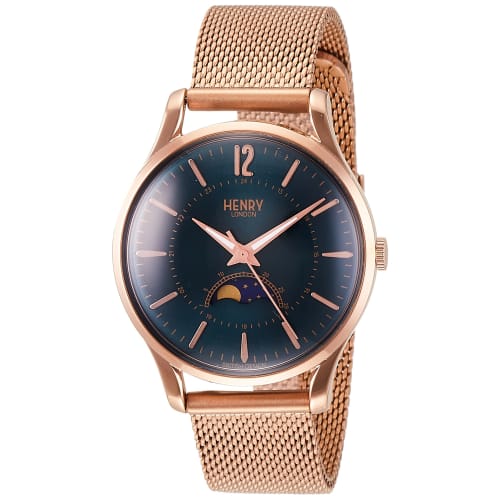 HENRY LONDON Stratford Watch, 34mm, Green Dial, Stainless Steel Crystal, Quartz Movement, Moonphase Display, Unisex, Red, Made in England, London Watc
HENRY LONDON Stratford Watch, 34mm, Green Dial, Stainless Steel Crystal, Quartz Movement, Moonphase Display, Unisex, Red, Made in England, London Watc