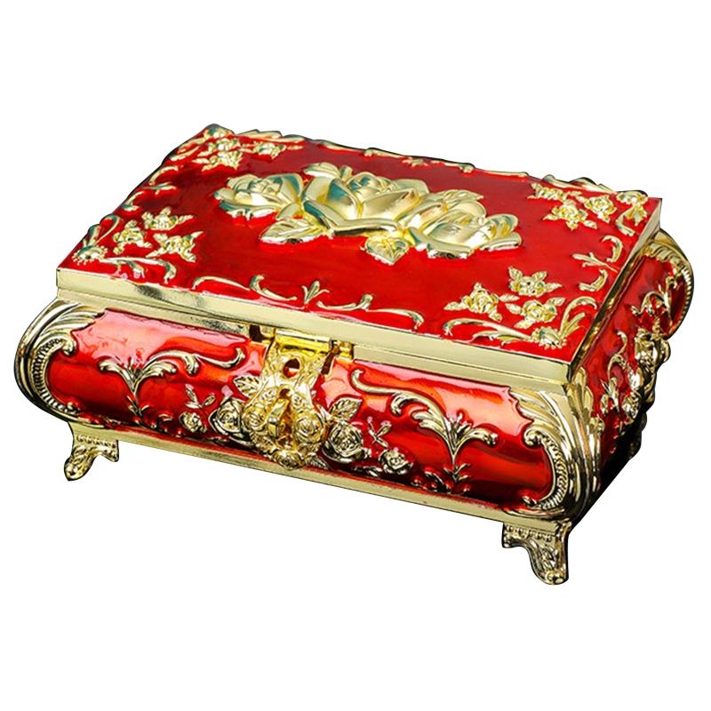 Vintage Metal Jewelry Box Trinket Storage Box for Rings Earrings Necklace Treasure Chest Organizer Antique Keepsake Gift L червоний
Vintage Metal Jewelry Box Trinket Storage Box for Rings Earrings Necklace Treasure Chest Organizer Antique Keepsake Gift L червоний