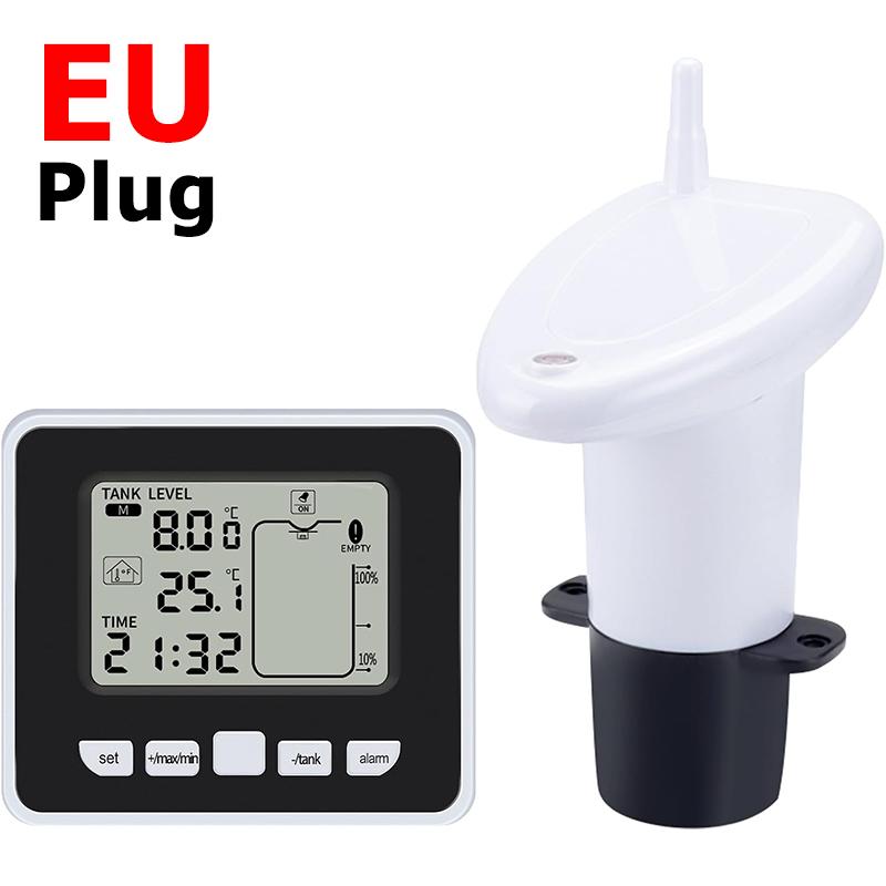 Ultrasonic Wireless Water Tank Liquid Level Meter Temperature Sensor Level Monitor Time Display Min/Max Tank Liquid Level Alarm
Ultrasonic Wireless Water Tank Liquid Level Meter Temperature Sensor Level Monitor Time Display Min/Max Tank Liquid Level Alarm