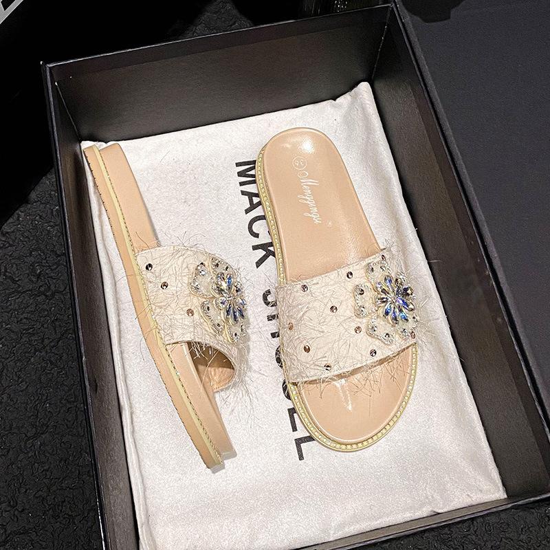 Шлепанцы на толстой подошве женские новые со стразами универсальные для улицы на плоской подошве на одно слово пляжные сандалии большого размера - 43 абрикосовый
Шлепанцы на толстой подошве женские новые со стразами универсальные для улицы на плоской подошве на одно слово пляжные сандалии большого размера - 43 абрикосовый