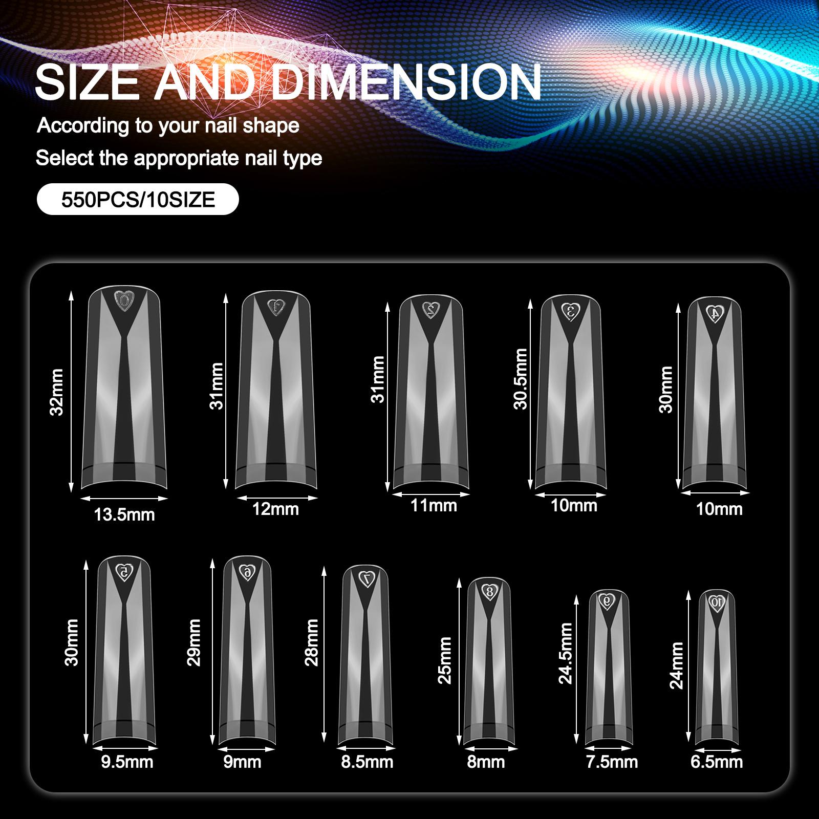 550 шт. прозрачные длинные квадратные накладные ногти с половиной покрытия
550 шт. прозрачные длинные квадратные накладные ногти с половиной покрытия