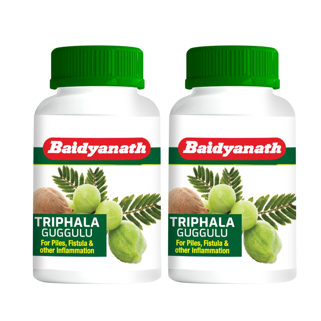 Baidyanath Triphala Guggulu Tablets Pack of 2 | Ayurvedic Herbal Blend for Daily Digestive Wellness and Internal Balance | 80 Tab
Baidyanath Triphala Guggulu Tablets Pack of 2 | Ayurvedic Herbal Blend for Daily Digestive Wellness and Internal Balance | 80 Tab