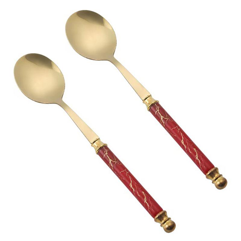 2Pcs Imitation Ceramic Handle Spoon Stainless Steel Soup Dessert Spoon (BPA Free, No FDA Certificate) A
2Pcs Imitation Ceramic Handle Spoon Stainless Steel Soup Dessert Spoon (BPA Free, No FDA Certificate) A