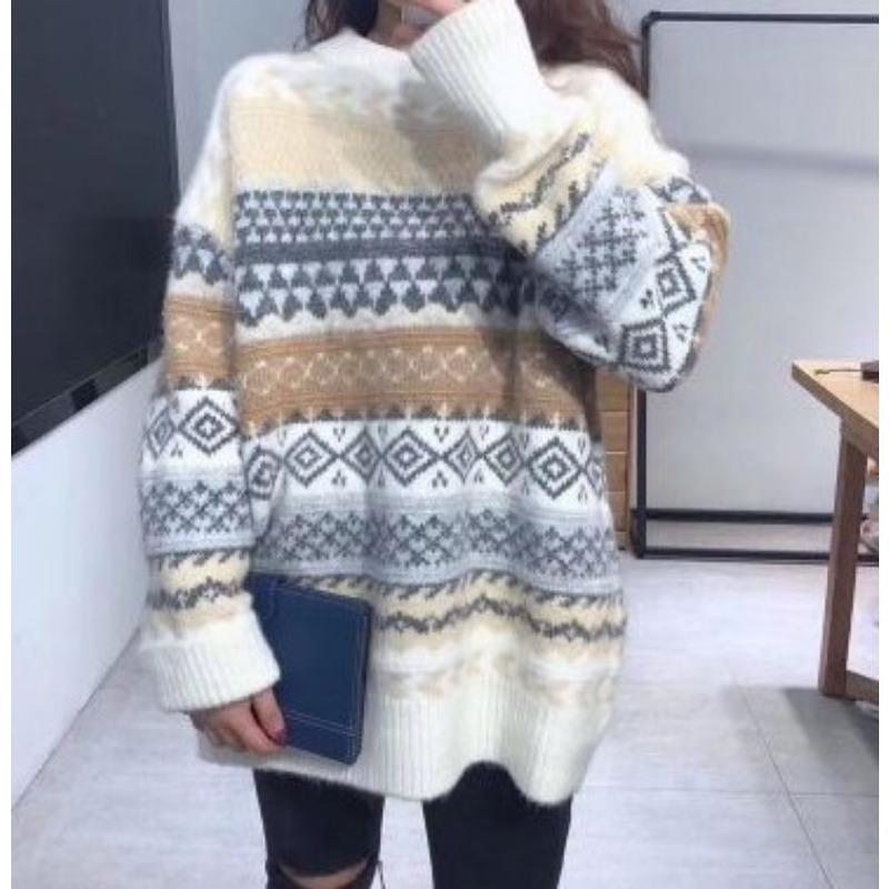 Женский винтажный повседневный свободный свитер осень-зима полосатый джемпер с круглым вырезом вязаный пуловер с длинными рукавами контрастные цвета трикотаж one size
Женский винтажный повседневный свободный свитер осень-зима полосатый джемпер с круглым вырезом вязаный пуловер с длинными рукавами контрастные цвета трикотаж one size