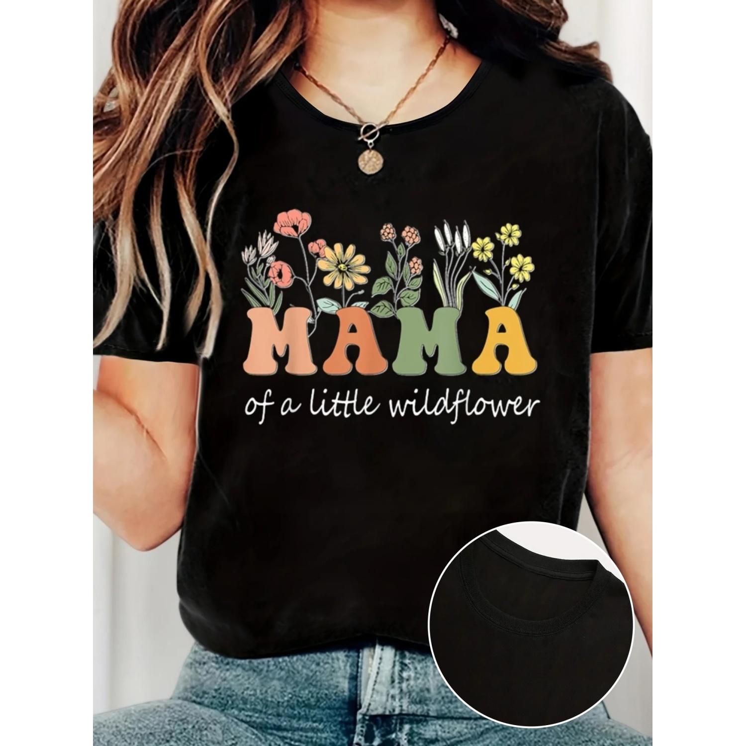 Mama of a Little Wildflower Women s Casual T-Shirt Short Sleeve Round Neck Floral Print Top for Spring Summer S чёрный
Mama of a Little Wildflower Women s Casual T-Shirt Short Sleeve Round Neck Floral Print Top for Spring Summer S чёрный