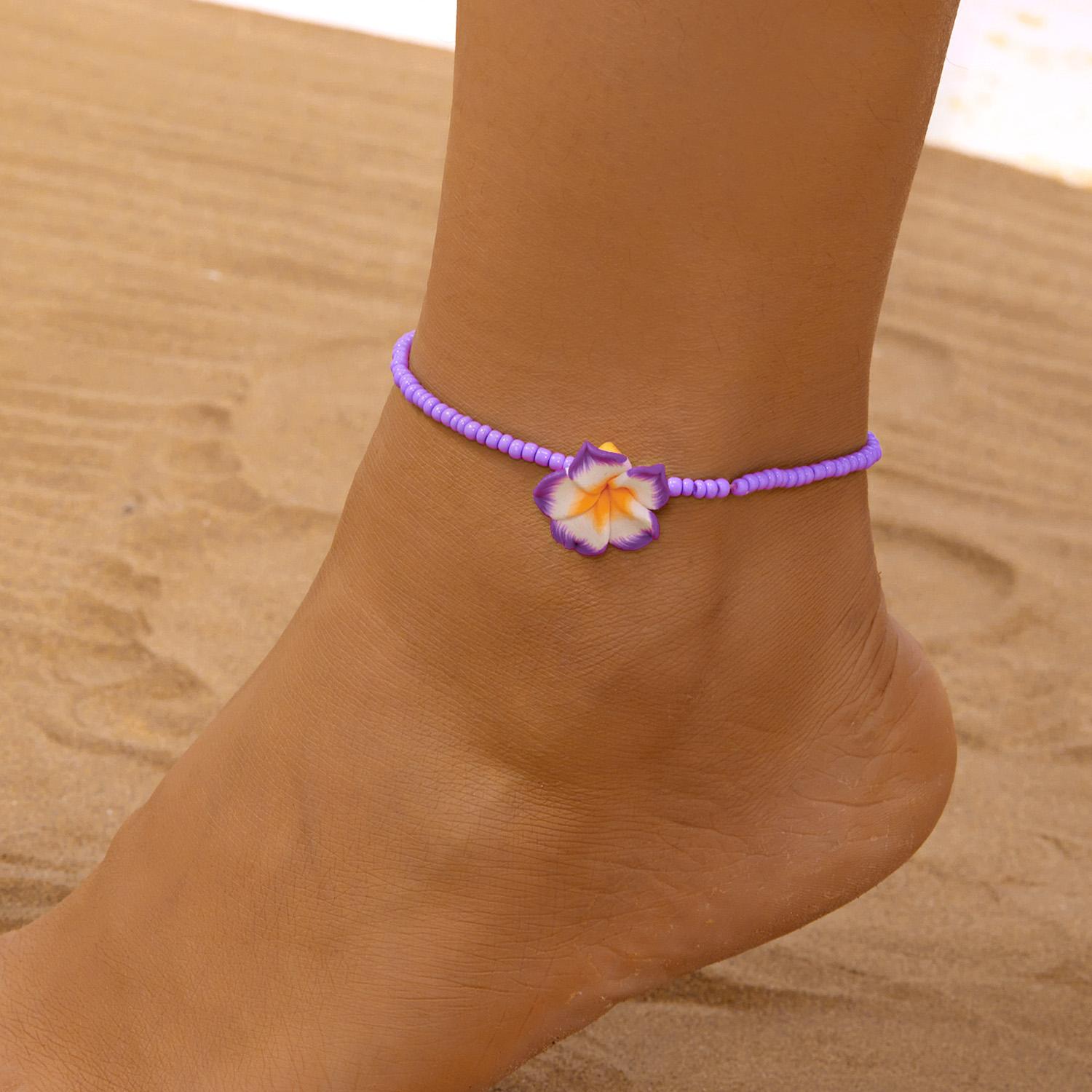 Simple Handmade Rice Bead Chain Anklets for Women Bohemian Colorful Egg Flowers Pendant Anklets Fashion Barefoot Jewelry Gifts
Simple Handmade Rice Bead Chain Anklets for Women Bohemian Colorful Egg Flowers Pendant Anklets Fashion Barefoot Jewelry Gifts