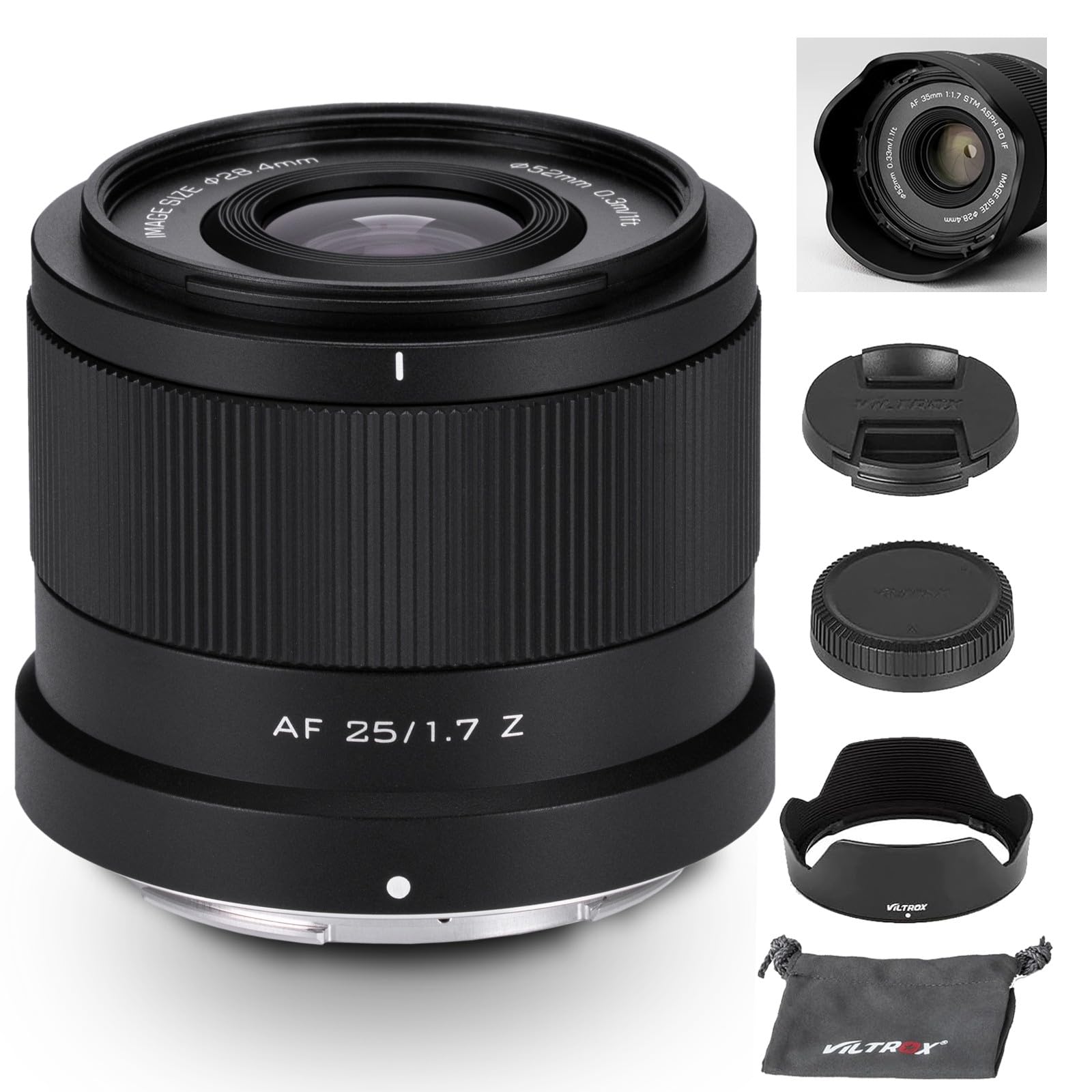VILTROX 25mm Z Mount STM Large Aperture Autofocus Prime Lens for Nikon Z Mount Camera Z5 Z50 Z50II Z6 Z6II Z7 Z7II ZFC Z30 Z9 Z8 ZF Z6III F1.7 APS-C
VILTROX 25mm Z Mount STM Large Aperture Autofocus Prime Lens for Nikon Z Mount Camera Z5 Z50 Z50II Z6 Z6II Z7 Z7II ZFC Z30 Z9 Z8 ZF Z6III F1.7 APS-C