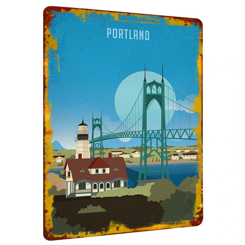 Portland Cityscape Metal Wall Art St Johns Bridge Lighthouse Decorative Iron Painting 20x30cm(7.8x11.8inch)
Portland Cityscape Metal Wall Art St Johns Bridge Lighthouse Decorative Iron Painting 20x30cm(7.8x11.8inch)