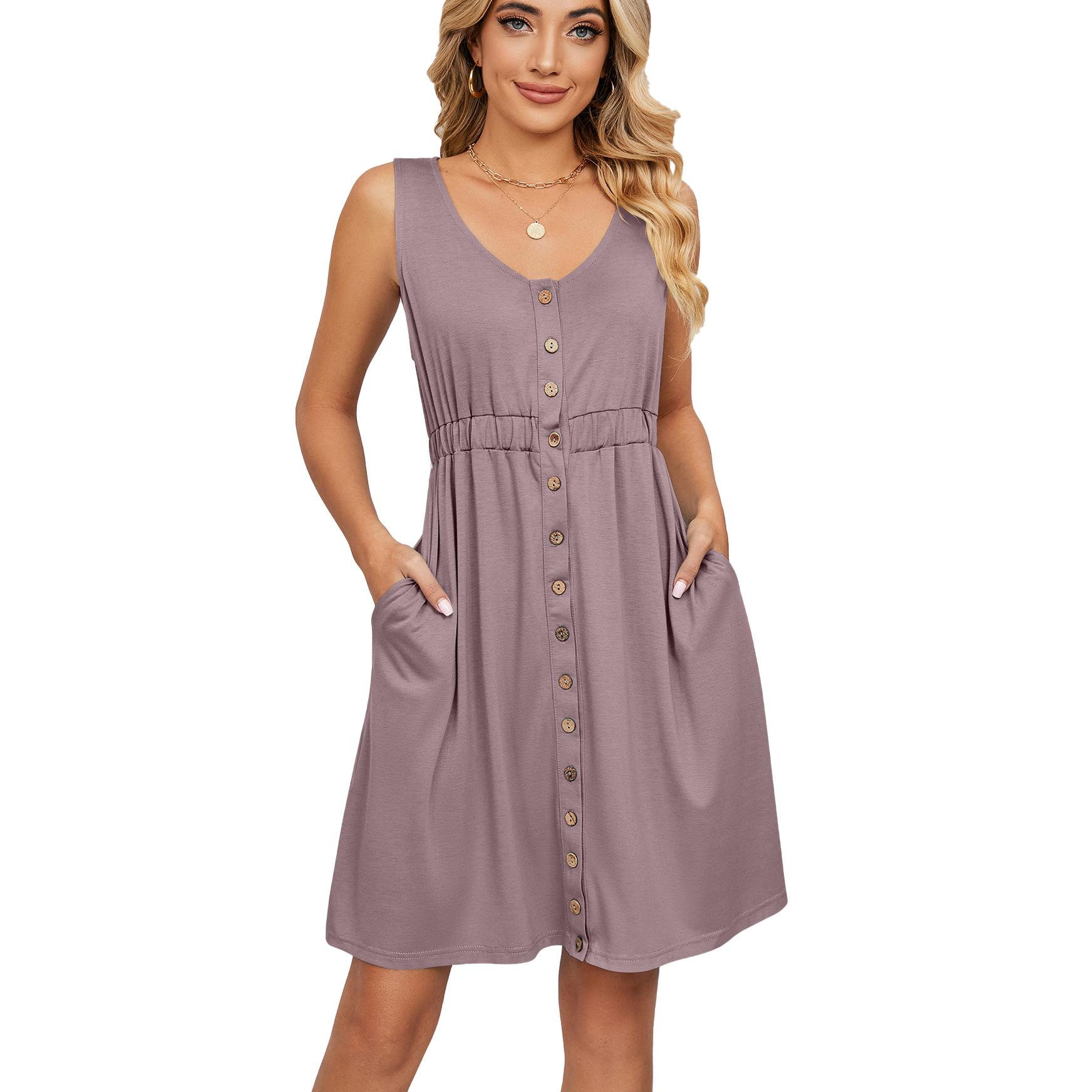 Women s Solid Color Sleeveless Button Pocket Round Neck Slit Waist Dress 2XL античний фуксії кольору
Women s Solid Color Sleeveless Button Pocket Round Neck Slit Waist Dress 2XL античний фуксії кольору