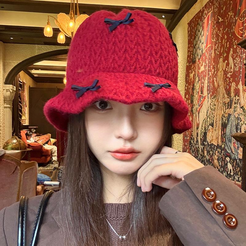 Sweet Bow Knitted Fisherman Hat for Women in Autumn and Winter Thickened Warm Wool Cold Hat Showing Face Small Versatile Basin Hat 56-59CM
Sweet Bow Knitted Fisherman Hat for Women in Autumn and Winter Thickened Warm Wool Cold Hat Showing Face Small Versatile Basin Hat 56-59CM