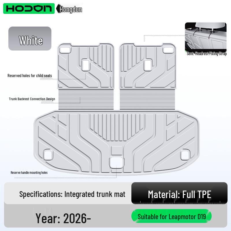 Leapmotor D19 2026 Trunk and Floor Mats - TPE Interior Decorative Accessories 6-Seater
Leapmotor D19 2026 Trunk and Floor Mats - TPE Interior Decorative Accessories 6-Seater