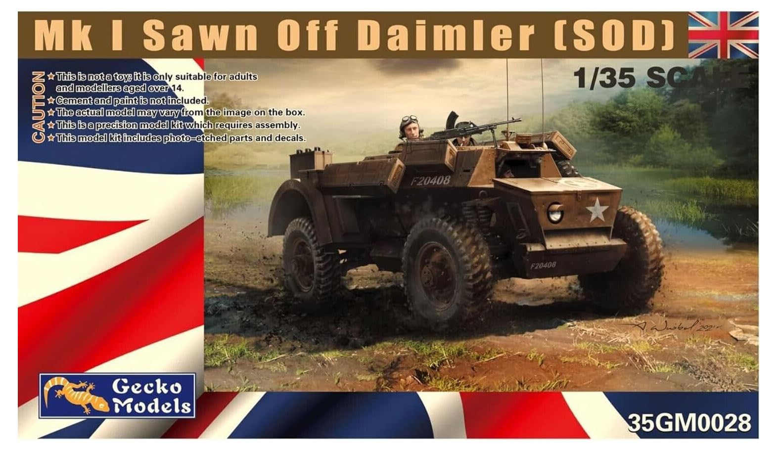Gecko Model Британская армия Daimler Командирская машина полка Пластиковая модель GEC35GM0028 1/35 Mk.I (SOD)
Gecko Model Британская армия Daimler Командирская машина полка Пластиковая модель GEC35GM0028 1/35 Mk.I (SOD)