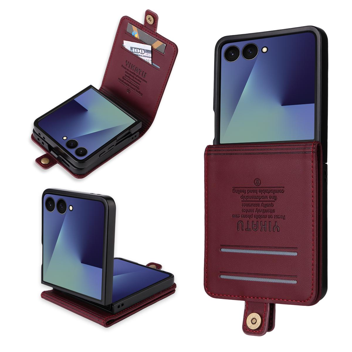 Для Samsung Galaxy Z Flip7 5G Чехлы для телефонов YIKATU Магнитная застежка PU Кожа Мобильный чехол Wine Red
Для Samsung Galaxy Z Flip7 5G Чехлы для телефонов YIKATU Магнитная застежка PU Кожа Мобильный чехол Wine Red