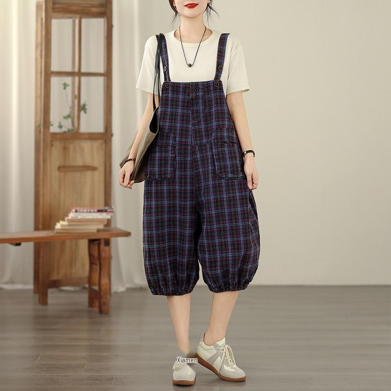 Plus Size Retro Striped Denim Overalls - Spring/Summer Thin, Casual 9-Point Pants One Size
Plus Size Retro Striped Denim Overalls - Spring/Summer Thin, Casual 9-Point Pants One Size