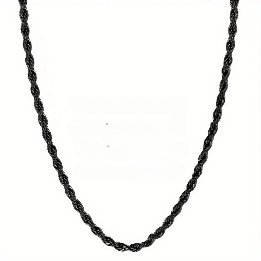 45/50/60/70cm One-piece Black Color Stainless Steel Twisted Rope Necklace, Men s Classic and Fashionable Daily Accessory Zircon 50cm
45/50/60/70cm One-piece Black Color Stainless Steel Twisted Rope Necklace, Men s Classic and Fashionable Daily Accessory Zircon 50cm