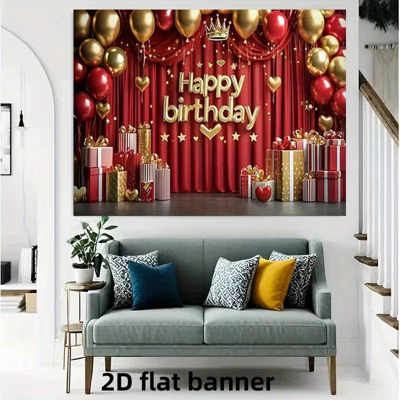 2D Happy Birthday Photo Backdrop Banner Red Curtain Gold Balloon Gift Party Background Cloth 47.2x31.5inch/120*80cm
2D Happy Birthday Photo Backdrop Banner Red Curtain Gold Balloon Gift Party Background Cloth 47.2x31.5inch/120*80cm