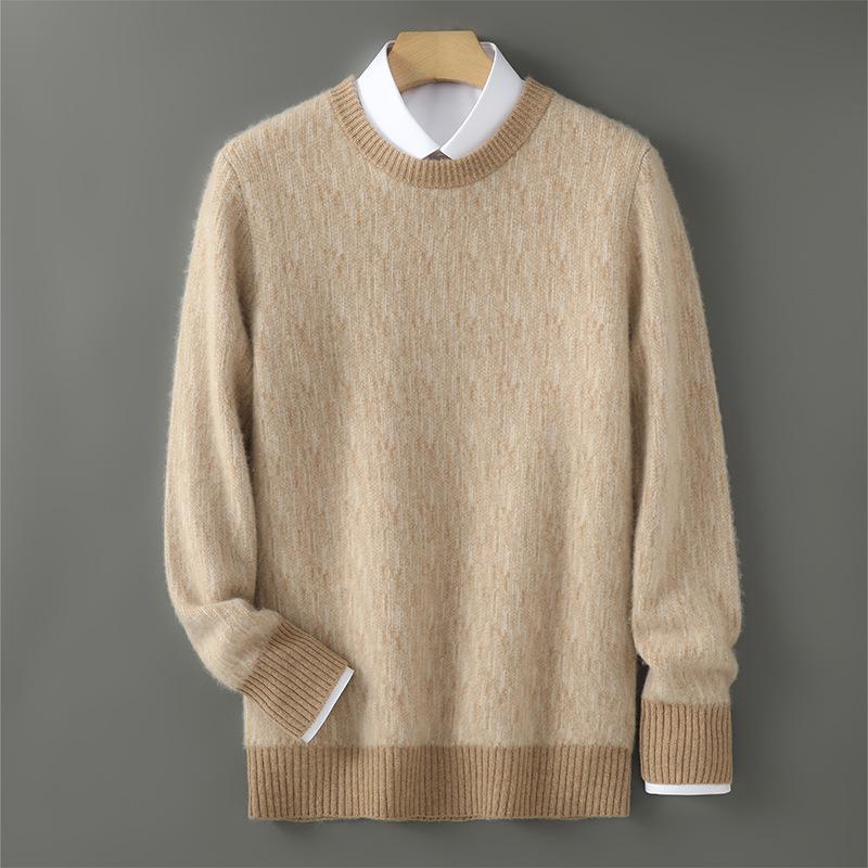 Men s Double-Strand 100% Pure Wool Color Block Sweater, Round Neck, Fashionable Business Casual Pullover. L
Men s Double-Strand 100% Pure Wool Color Block Sweater, Round Neck, Fashionable Business Casual Pullover. L