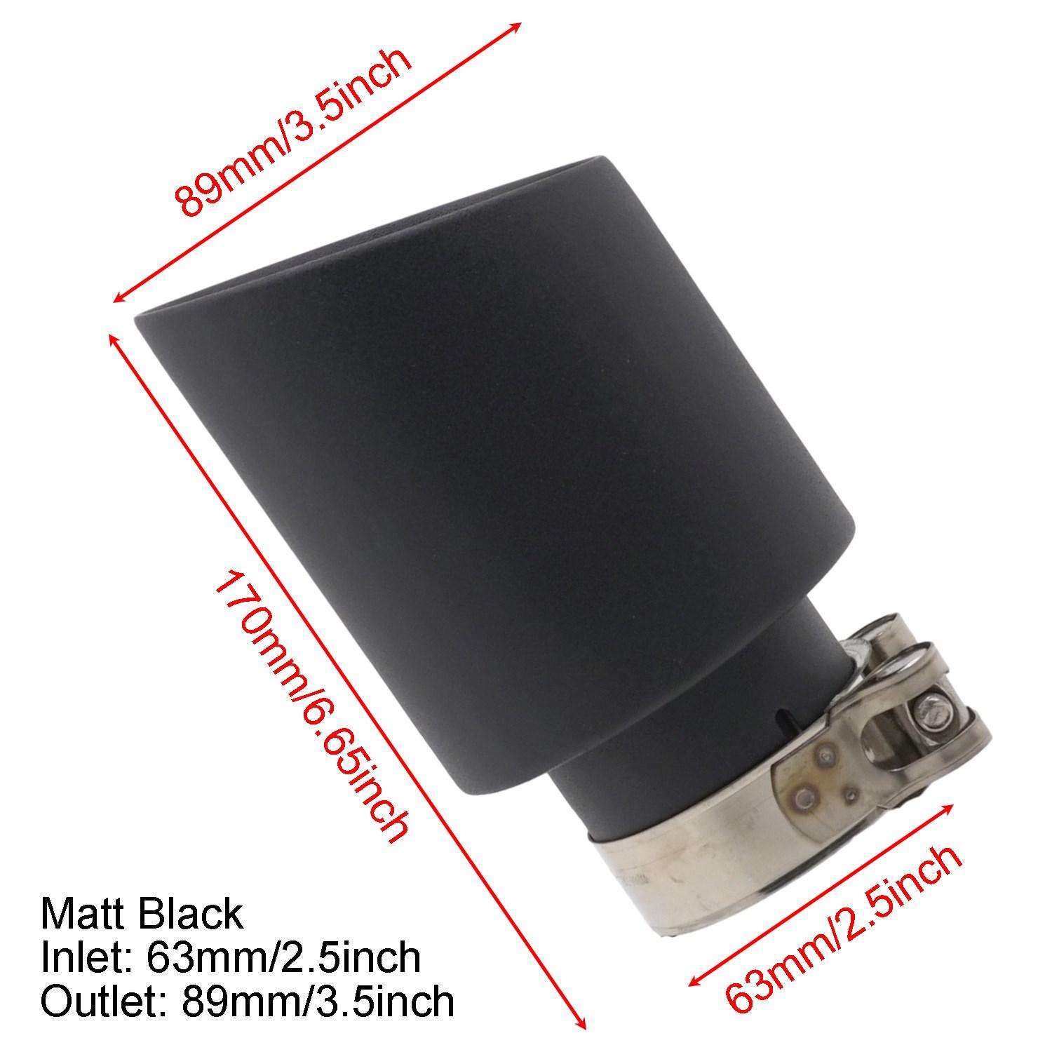 Car Exhaust Muffler Tips pipe Systems Accessories Sound Weaken Universal Silencer Stainless Steel Muffler Tip Exhaust 63mm 76mm 63x89 Matt Black
Car Exhaust Muffler Tips pipe Systems Accessories Sound Weaken Universal Silencer Stainless Steel Muffler Tip Exhaust 63mm 76mm 63x89 Matt Black