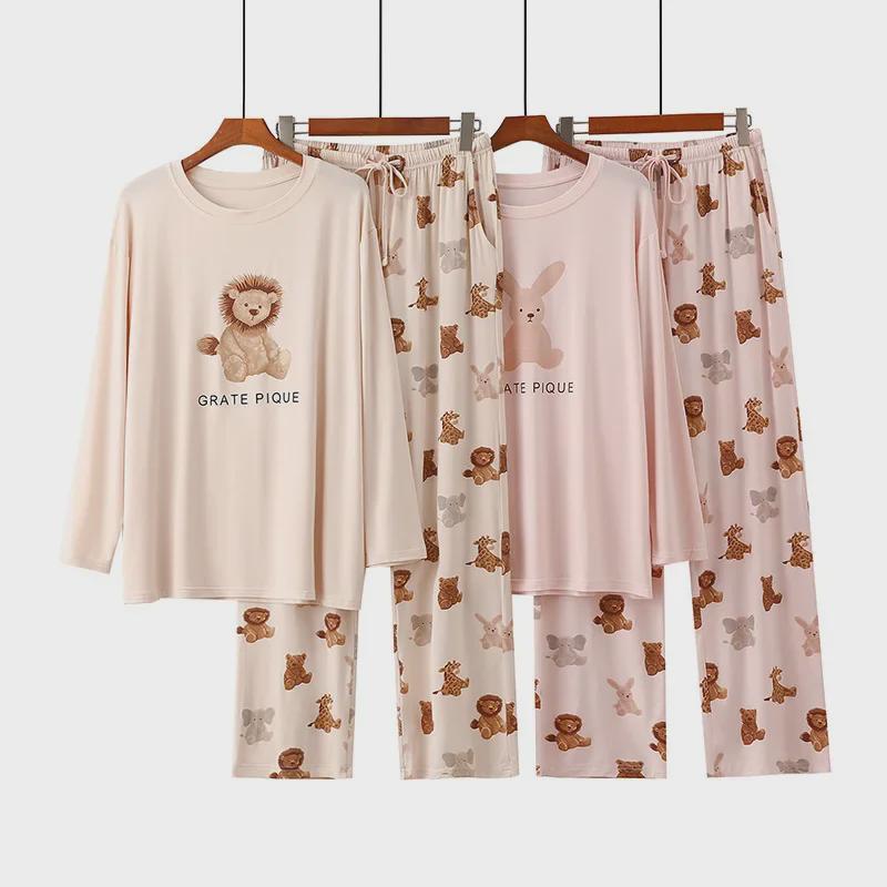 Women s Long Sleeve Lion Rabbit Cartoon Pajama Set - Autumn/Winter Round Neck Loose Fit Homewear Free Size (80-145 jin)
Women s Long Sleeve Lion Rabbit Cartoon Pajama Set - Autumn/Winter Round Neck Loose Fit Homewear Free Size (80-145 jin)