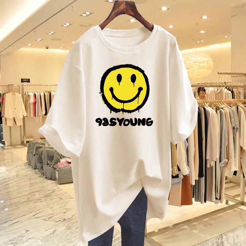 Smiley face printed cotton short-sleeved t-shirt women s summer new loose top casual and thin round neck bottoming shirt S
Smiley face printed cotton short-sleeved t-shirt women s summer new loose top casual and thin round neck bottoming shirt S