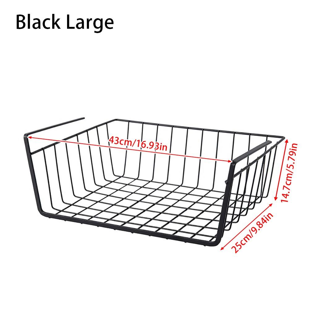 1 шт. подстольный шкаф для хранения вещей, маленькая/большая подвесная сетчатая корзина, новая кухонная полка-органайзер Black Large