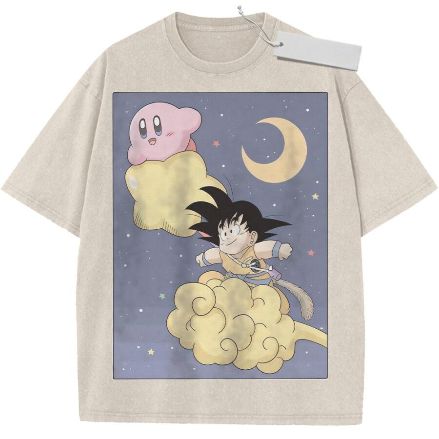 Summer Mens Beige Washed T Shirt Dragon Ball Kirby Goku Cloud Moon Stars Crossover Print High Quality Fabric M
Summer Mens Beige Washed T Shirt Dragon Ball Kirby Goku Cloud Moon Stars Crossover Print High Quality Fabric M