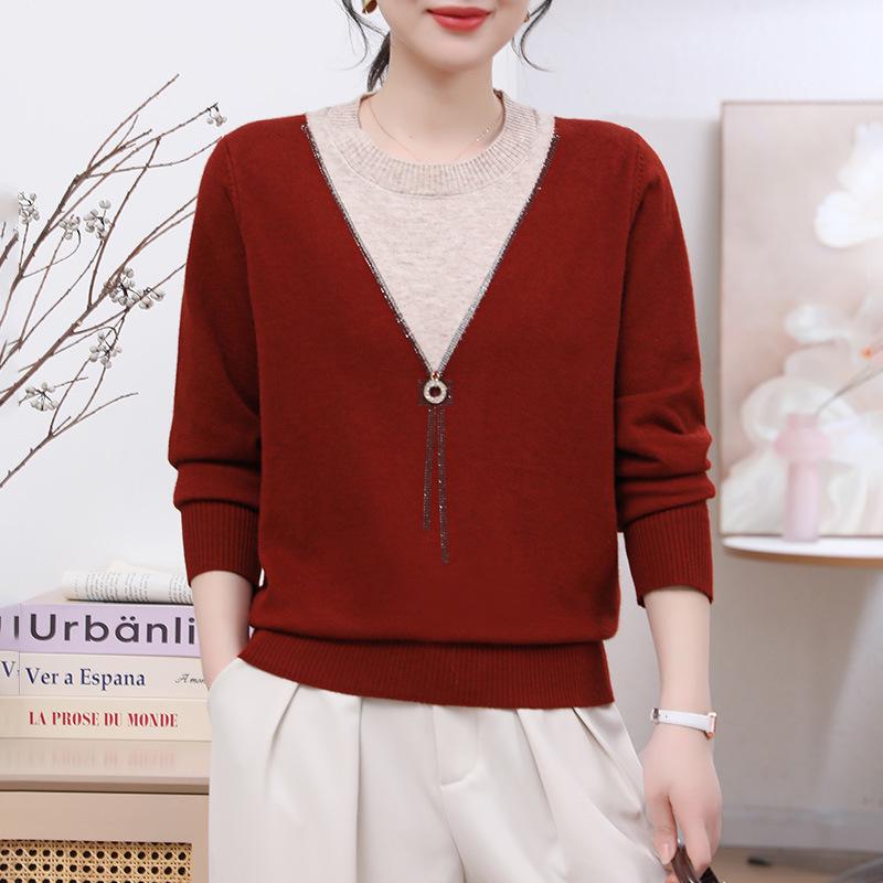 Fashionable Knitted Pullover Sweater for Middle-Aged Women - Spring & Autumn 3XL - 120-130 jin
Fashionable Knitted Pullover Sweater for Middle-Aged Women - Spring & Autumn 3XL - 120-130 jin