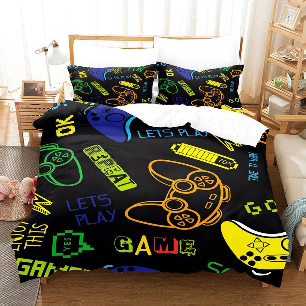 Cartoon Animation Digital Printing Keyboard Gamepad Bedding Three-Piece Microfiber Polyester Cotton Duvet 135 * 200CM single cover
Cartoon Animation Digital Printing Keyboard Gamepad Bedding Three-Piece Microfiber Polyester Cotton Duvet 135 * 200CM single cover