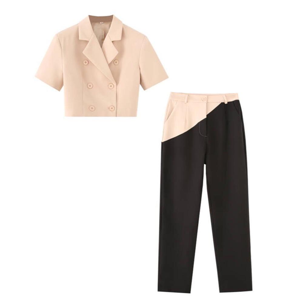 Spring/Summer 2025 Women s Color Block Double-Breasted Lapel Top & Straight-Leg Pants Set Medium бежевый
Spring/Summer 2025 Women s Color Block Double-Breasted Lapel Top & Straight-Leg Pants Set Medium бежевый