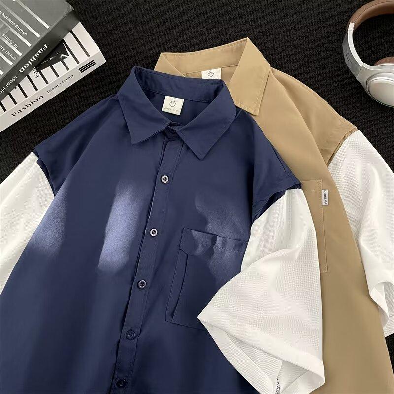 Фальшива двокомпонентна сорочка з короткими рукавами для чоловіків, літня американська ретро, модна повсякденна куртка для робочого одягу 2XL синій
Фальшива двокомпонентна сорочка з короткими рукавами для чоловіків, літня американська ретро, модна повсякденна куртка для робочого одягу 2XL синій